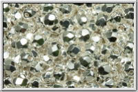 B�hm. Glasschliffperle, feuerpol., 4mm, crystal, trans., full sterling silver plated, 50 Stk.