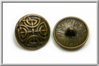 Knopf "Gotik 2", 17mm, atnikmessingfb., Tibetsilber, 1 Stk.