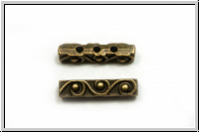 Steg "Egypt", 3-Loch, f�r Kette/Armband, 4x18mm, antikmessingfb., Zink, 1 Stk.
