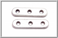 Steg "einfach", 3-Loch, f�r Kette/Armband, 6x24mm, antiksilberfb., Zink, 1 Stk.