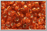 RR-08-0008, MIYUKI Rocailles, 08/0, orange, trans., silver-ld., 10g