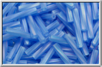MTWB-4-0261f, MIYUKI Twisted Bugles, Nr. 4 (12mm), sapphire, trans., matte, AB, 10g
