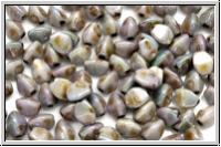 PB-00030-65431, Pinch Beads, 5x3mm, white, op., blue/brown marbled, 65 Stk.