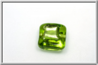 b�hm. Lampenperle, Silbereinzug, Quadrat mit Einlage, lime green, 1 Stk.