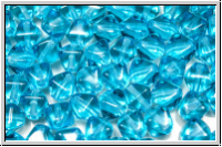 b�hm. Glasperle, Bicone, 6mm, aqua, med., trans., 30 Stk.