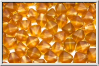 b�hm. Glasperle, Bicone, 6mm, topaz, trans., matte, 30 Stk.
