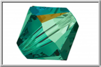 Preciosa� Bicone, 4mm, emerald, trans., AB, 50 Stk.
