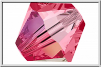 Preciosa� Bicone, 4mm, pink, indian, trans., AB, 50 Stk.