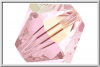 Preciosa� Bicone, 4mm, rose, lt., trans., AB, 50 Stk.