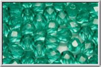 B�hm. Glasschliffperle, feuerpol., 6mm, emerald, lt., trans., 25 Stk.