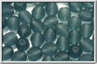 B�hm. Glasschliffperle, feuerpol., 6mm, grey, trans., matte, 25 Stk.