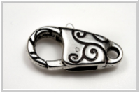 Karabiner "Ranke", 24x11mm, silberfb., Tibetsilber, 1 Stk.