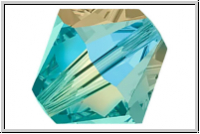 Preciosa� Bicone, 4mm, blue zircon, trans., AB2x, 50 Stk.