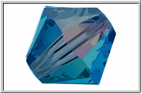 Preciosa� Bicone, 4mm, blue, capri, trans., AB2x, 50 Stk.