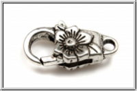 Karabiner "Helleborus", 24*10mm, silberfb., Tibetsilber, 1 Stk.