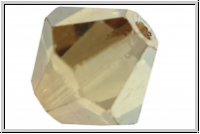 Preciosa� Bicone, 4mm, crystal, trans., golden flare, full, 50 Stk.