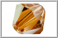 Preciosa� Bicone, 4mm, crystal, trans., celsian, half, 50 Stk.