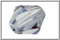 Preciosa� Bicone, 4mm, crystal, trans., lagoon, half, 50 Stk.