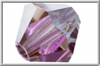 Preciosa� Bicone, 4mm, crystal, trans., vitrail, lt., half, 50 Stk.