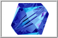 Preciosa� Bicone, 4mm, crystal, trans., blue, bermuda, half, 50 Stk.