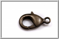 Karabiner "glatt", 19x12mm, antikmessingfb., Messing, 1 Stk.