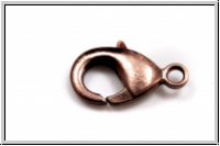 Karabiner "glatt", 19x12mm, antikkupferfb., Messing, 1 Stk.