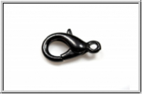 Karabiner "glatt", 15x8mm, black, Messing, 1 Stk.