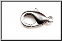 Karabiner "glatt", 19x12mm, antiksilberfb., Messing, 1 Stk.