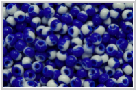 PR-11-03730, PRECIOSA Rocailles, 11/0, white/blue, op., harlequin, 20g