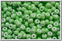 PR-11-03851, PRECIOSA Rocailles, 11/0, white, op., 10 green stripes, 20g
