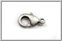 Karabiner "glatt", 15x8mm, paltinfb., matt, Messing, 1 Stk.