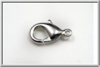 Karabiner "glatt", 15x8mm, silberfb., Messing, 1 Stk.