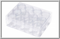 Aufbewahrungsbox mit 12 D�schen, Kunststoff, transparent, 1 Stk.