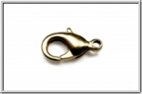 Karabiner "glatt", 15x8mm, antikgoldfb., Messing, 1 Stk.