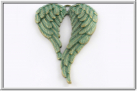 Anh�nger "Engelsfl�gel" (Statement), 68x46,5x5mm, antikmessing, patina, Metall, 1 Stk.