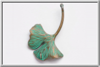 Anh�nger "Ginko" (Statement), 48x33x4mm, antikmessing, patina, Metall, 1 Stk.