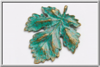 Anh�nger "Ahorn" (Statement), 41x35,5x2mm, antikmessing, patina, Metall, 1 Stk.