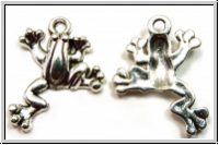 Anh�nger "Laubfrosch", 21,5x17x2,7mm, antiksilberfb., Metall, 1 Stk.