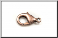 Karabiner "glatt", 15x8mm, antikkupferfb., Messing, 1 Stk.