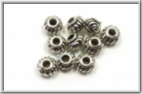 Spacer "Barrel", 4,6x6, antiksilberfb., Tibetsilber, 10 Stk.