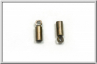 Endh�lse "einfach", 8,0x2,8mm, antikmessingfb., Messing, 2 Stk.