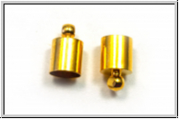Endkappen "Tonne", 10x6mm, goldfb., Messing, 2 Stk.