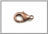 Karabiner "glatt", 15x8mm, antikkupferfb., lasiert, Messing, 1 Stk.