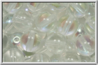 b�hm. Glasperle, rund, 8mm, crystal, trans., AB, 10 Stk.