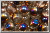 b�hm. Glasperle, rund, 8mm, ctrystal, trans., half sliperit, 10 Stk.