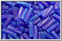 MTWB-2-0151fr, MIYUKI Twisted Bugles, Nr. 2 (6mm), cobalt, trans., matte, AB, 10g