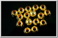 Silberperle "Kugel, glatt", 4,0mm, vergoldet, 925er Silber, 5 Stk.