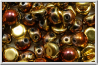 2-Loch-Cabochon, 6mm, black, op., california gold rush, 20 Stk.