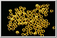 Quetschperlen, rund, 2,2mm, vergoldet, 925er Silber, 25 Stk.