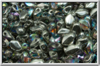Gekko�-Beads, 3x5mm, crystal, trans., silver AB, 50 Stk.